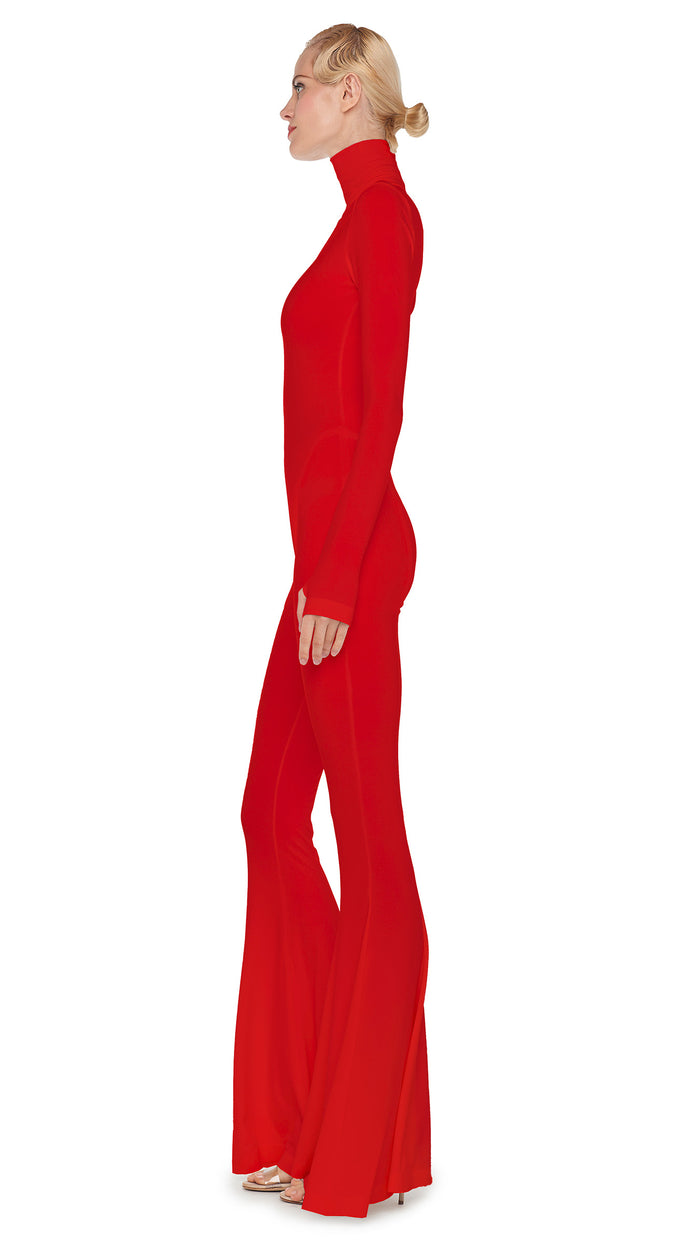 Norma Kamali TURTLENECK FISHTAIL JUMPSUIT