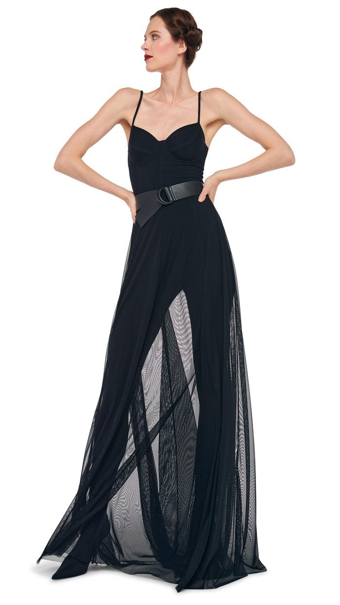 norma kamali UNDERWIRE GOWN W/ CATSUIT