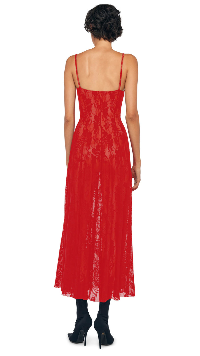 Norma Kamali UNDERWIRE MIDCALF DRESS W/ BODYSUIT