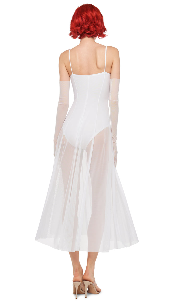 Norma Kamali UNDERWIRE MIDCALF DRESS W/ BODYSUIT