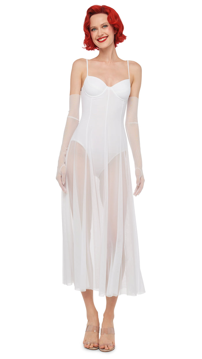 norma kamali UNDERWIRE MIDCALF DRESS W/ BODYSUIT