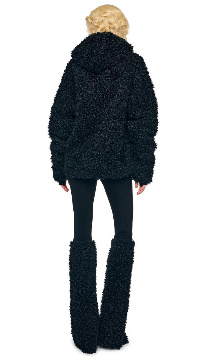 Norma Kamali OS RAGLAN SLEEVE ZIP FRONT HOODED JACKET