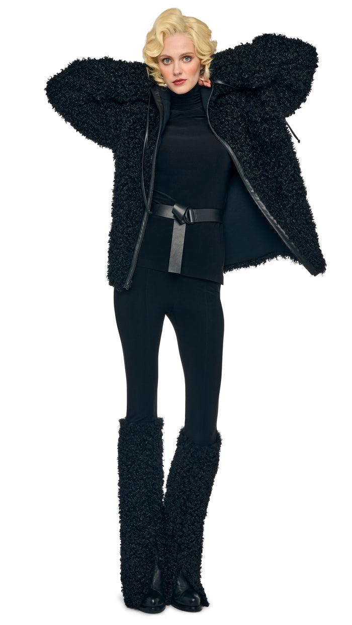 Norma Kamali OS RAGLAN SLEEVE ZIP FRONT HOODED JACKET