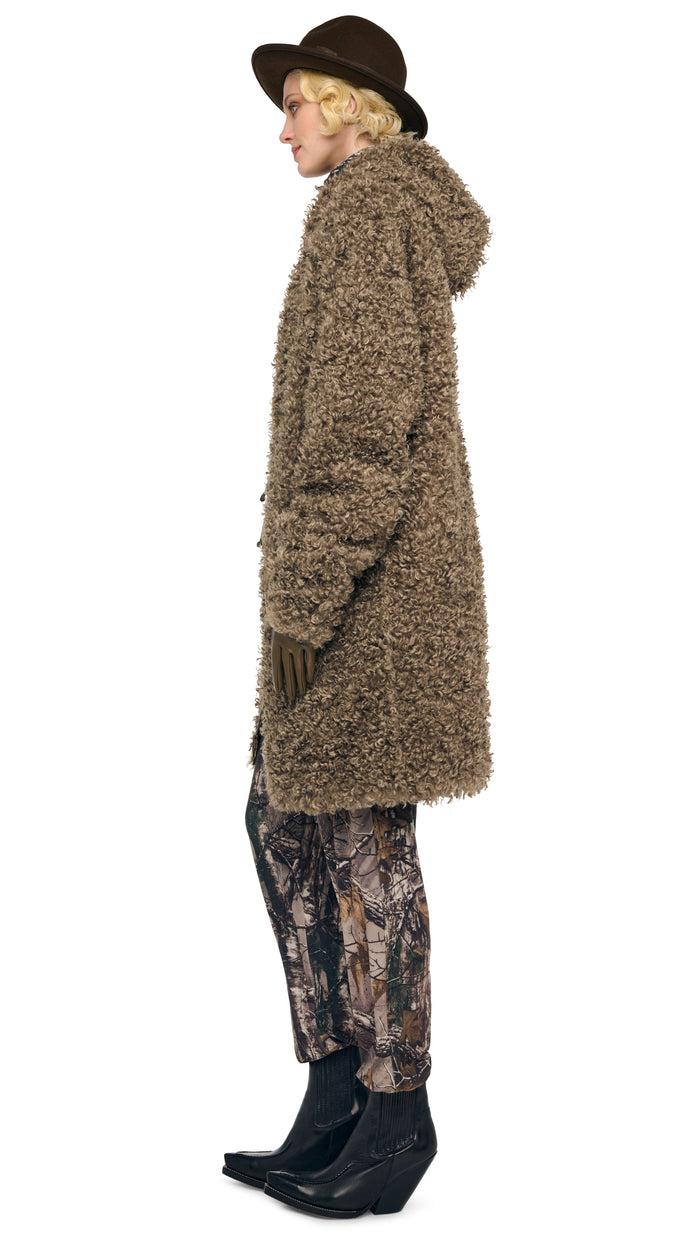 Norma Kamali OS RAGLAN SLEEVE ZIP FRONT HOODED JACKET