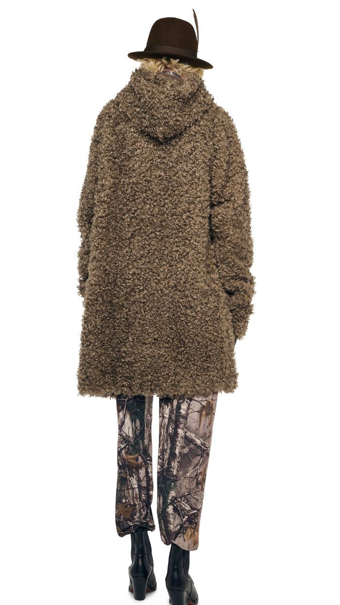 Norma Kamali OS RAGLAN SLEEVE ZIP FRONT HOODED JACKET