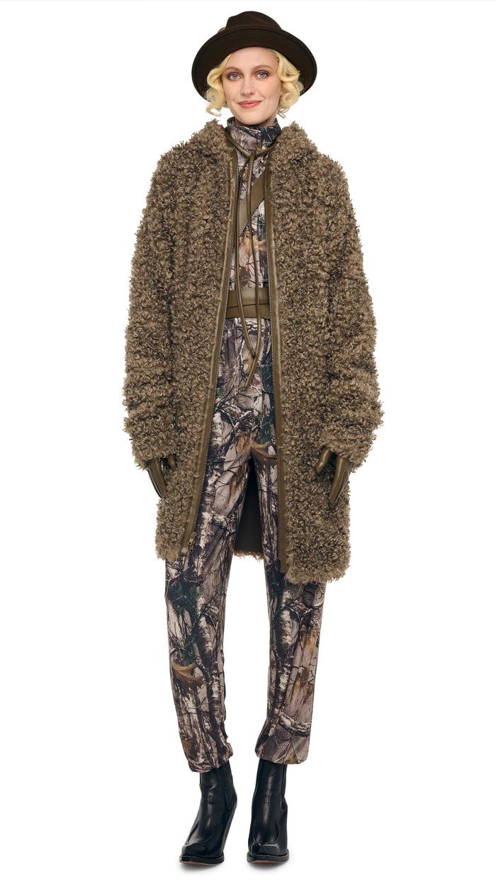 norma kamali OS RAGLAN SLEEVE ZIP FRONT HOODED JACKET