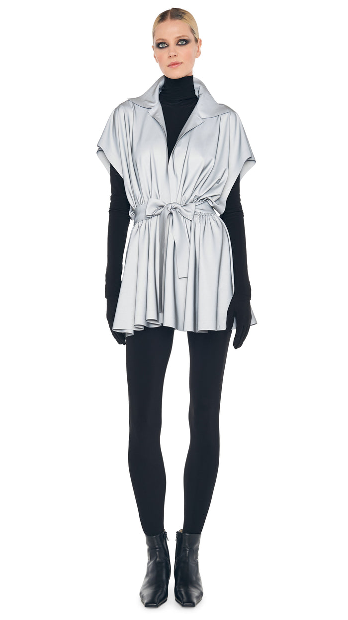 Norma Kamali OS SLEEVELESS BF NK SHIRT FLARED MINI DRESS