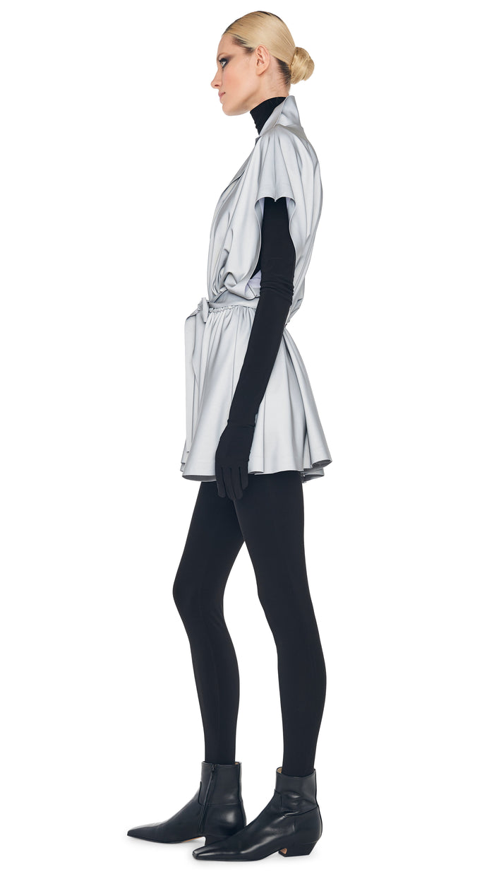 Norma Kamali OS SLEEVELESS BF NK SHIRT FLARED MINI DRESS