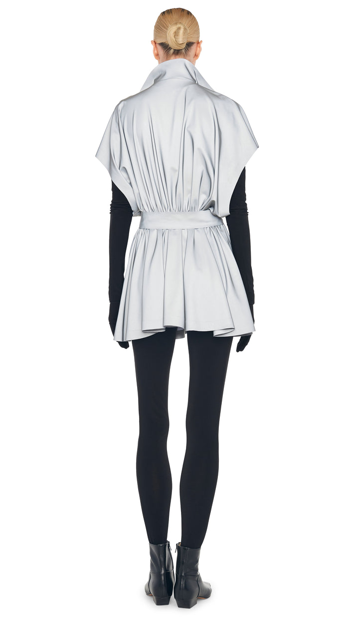 Norma Kamali OS SLEEVELESS BF NK SHIRT FLARED MINI DRESS