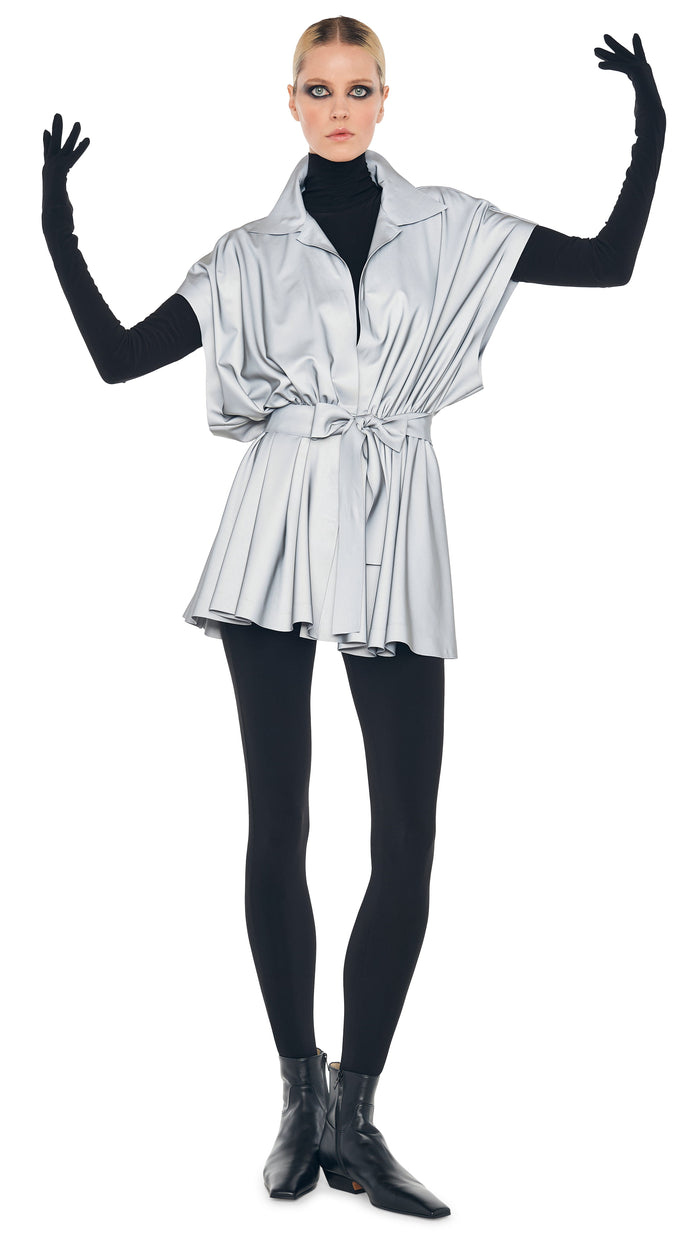 norma kamali OS SLEEVELESS BF NK SHIRT FLARED MINI DRESS