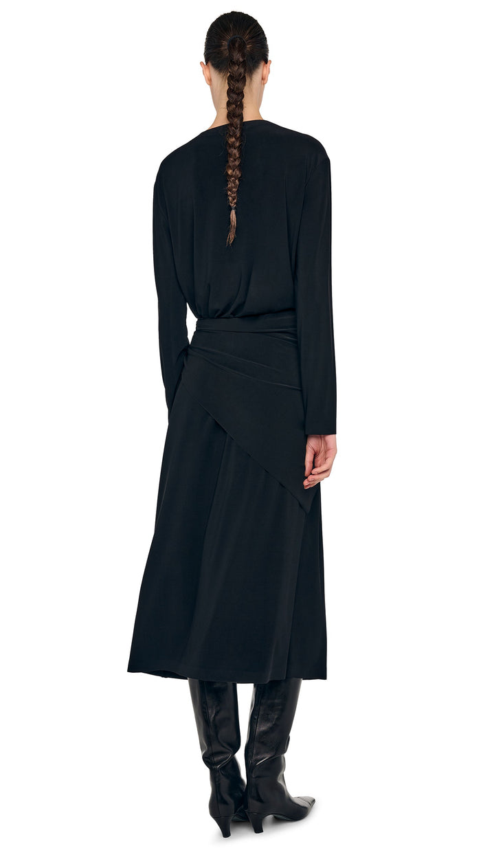 Norma Kamali OVERSIZED LONG SLEEVE DRESS TO MIDCALF