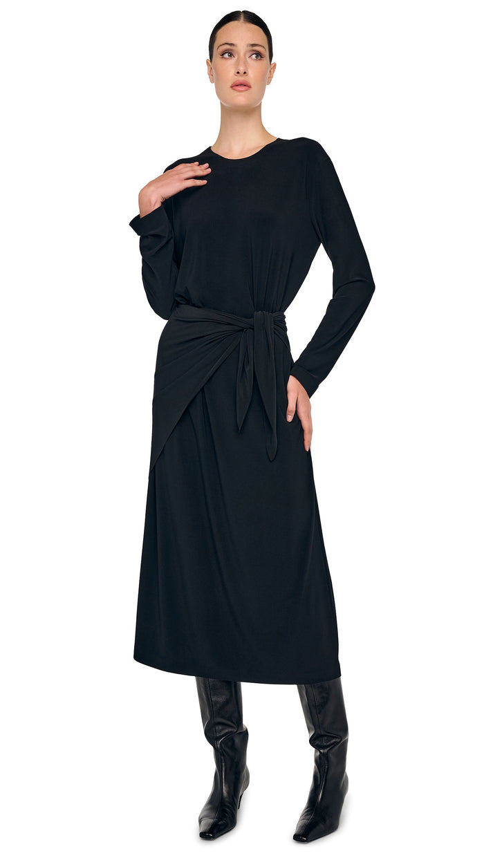 Norma Kamali OVERSIZED LONG SLEEVE DRESS TO MIDCALF