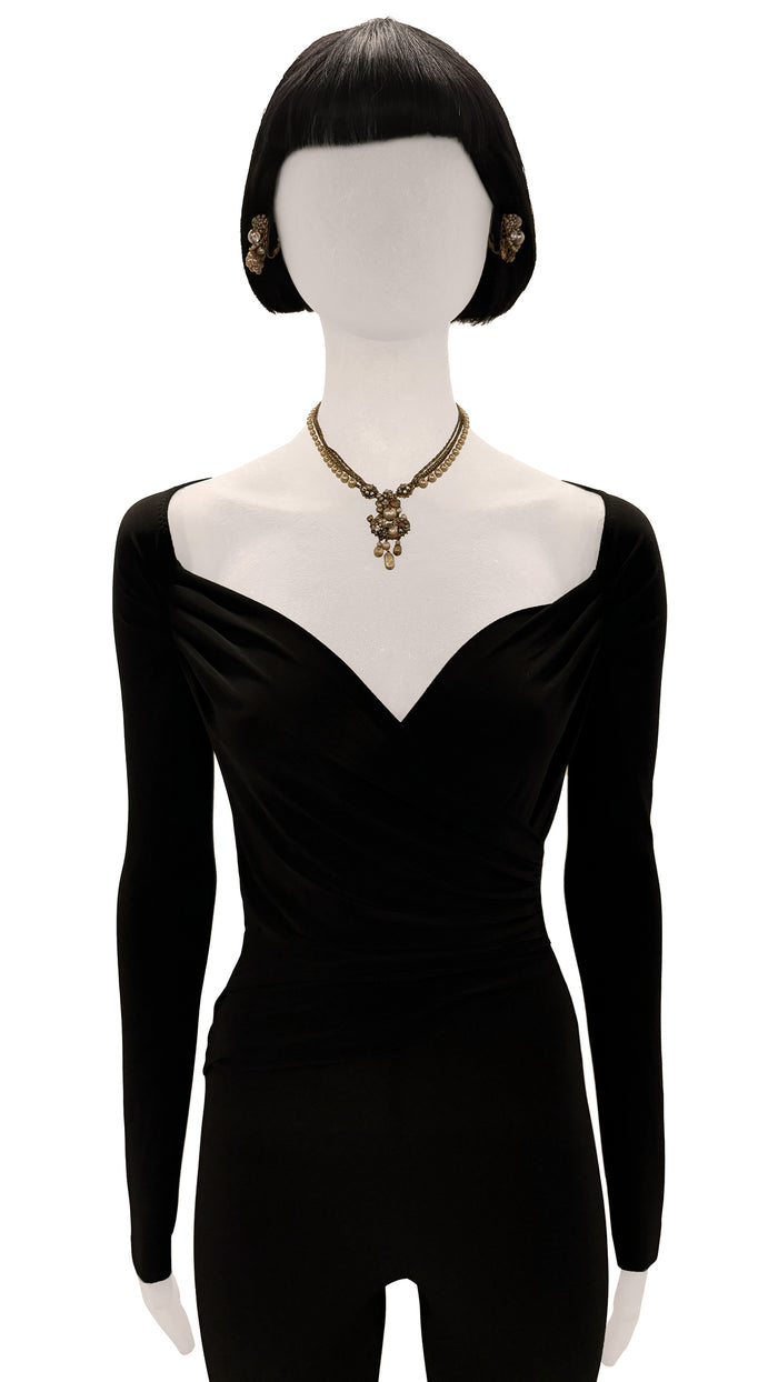 norma kamali ROBERT DEMARIO BEADED NECKLACE AND EARRINGS SET