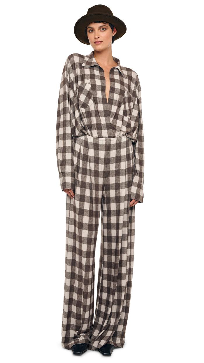 norma kamali SUPER OS BF NK SHIRT BODYSUIT W/ POCKETS