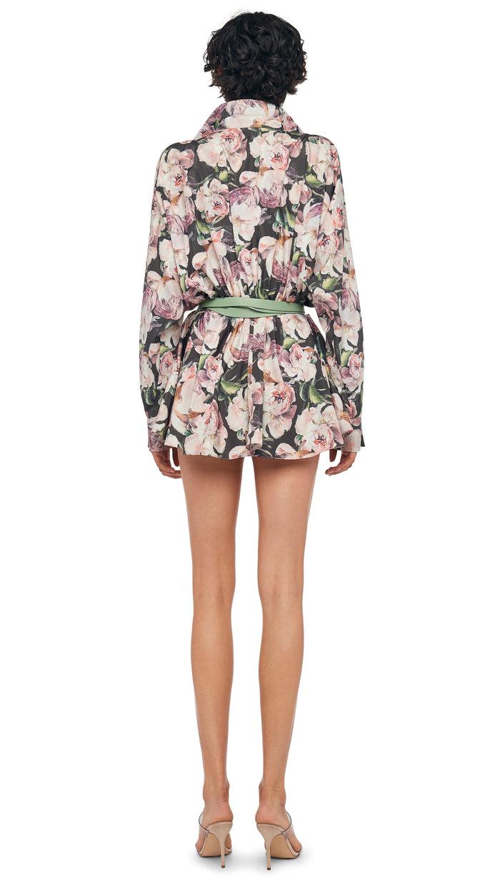 Norma Kamali SUPER OS BF NK SHIRT FLARED MINI DRESS