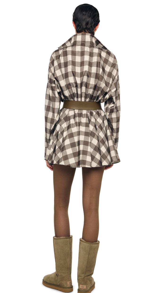 Norma Kamali SUPER OS BF NK SHIRT FLARED MINI DRESS