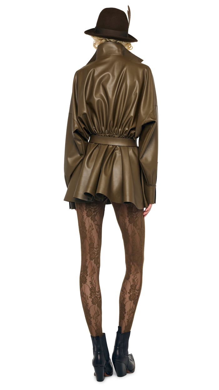 Norma Kamali SUPER OS BF NK SHIRT FLARED MINI DRESS