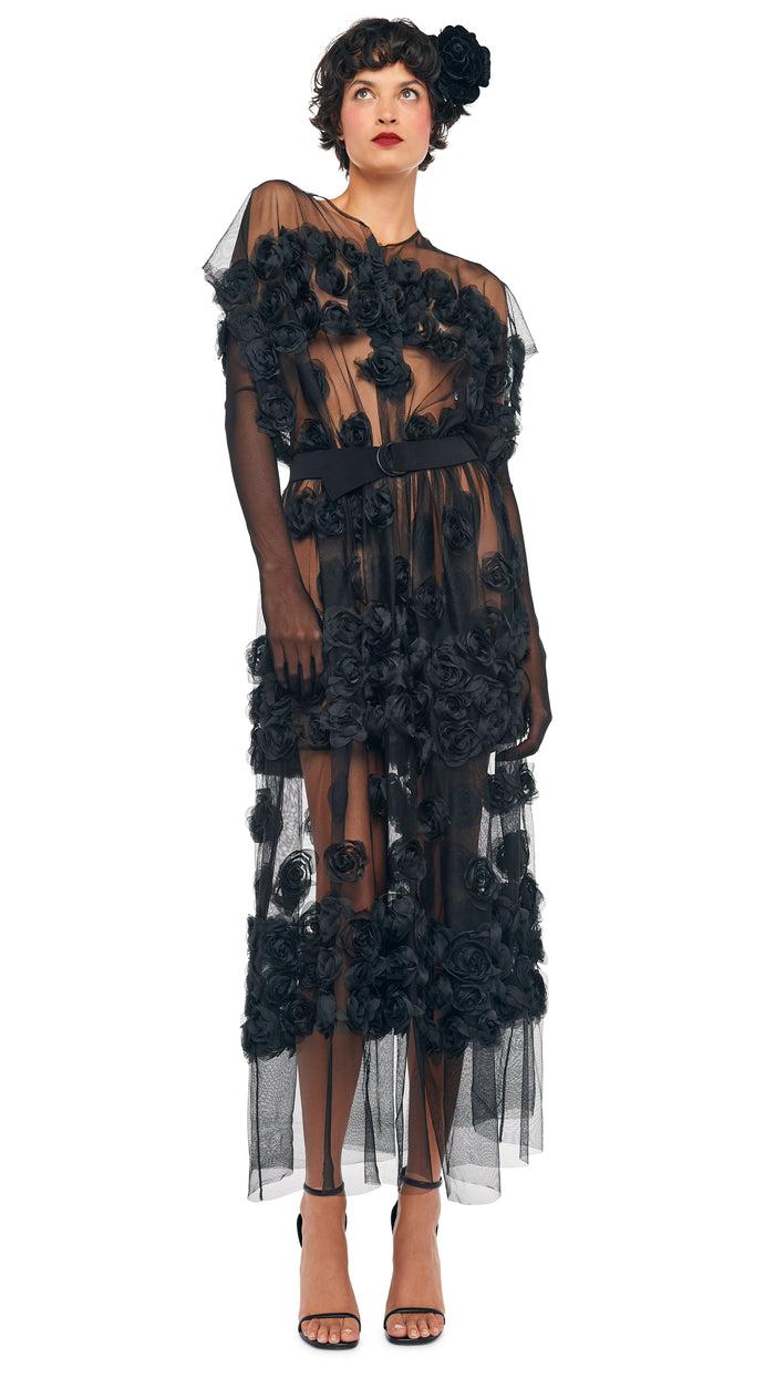 Norma Kamali SUPER OS SLEEVELESS BF FLARED MIDCALF DRESS