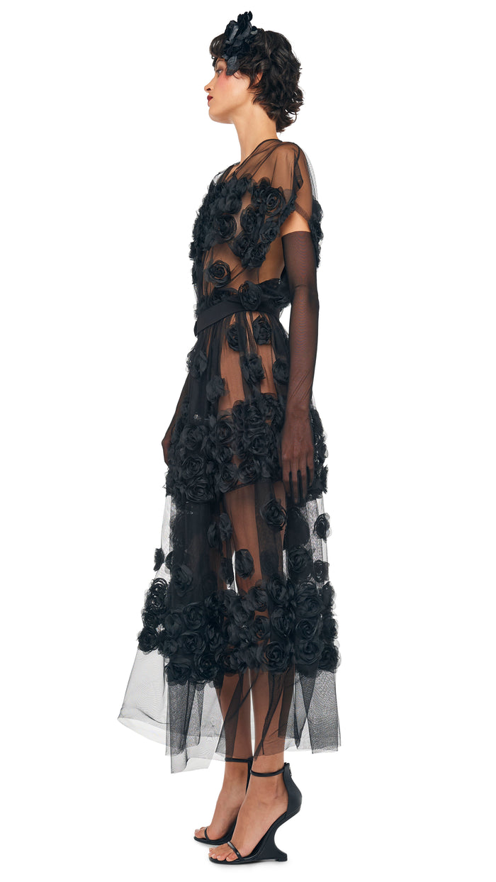 Norma Kamali SUPER OS SLEEVELESS BF FLARED MIDCALF DRESS