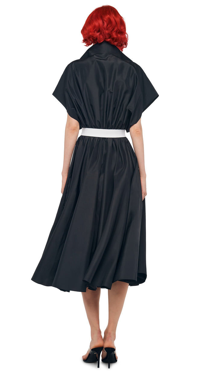 Norma Kamali SUPER OS SLEEVELESS BF NK SHIRT FLARED DRESS