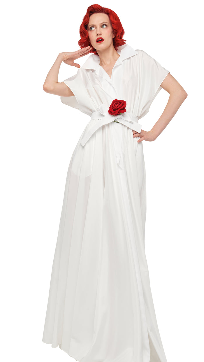 Norma Kamali SUPER OS SLEEVELESS BF NK SHIRT FLARED GOWN