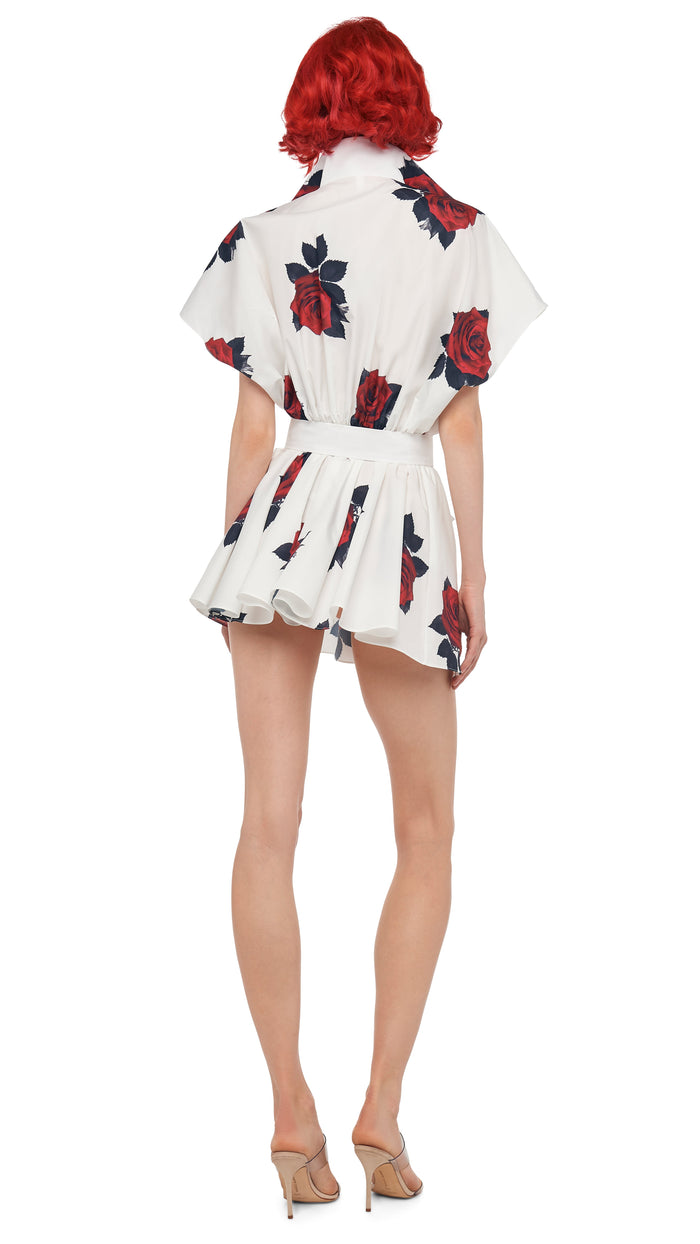 Norma Kamali SUPER OS SLEEVELESS BF NK SHIRT FLARED MINI DRESS