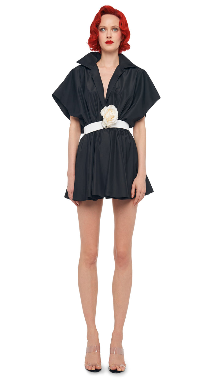 Norma Kamali SUPER OS SLEEVELESS BF NK SHIRT FLARED MINI DRESS