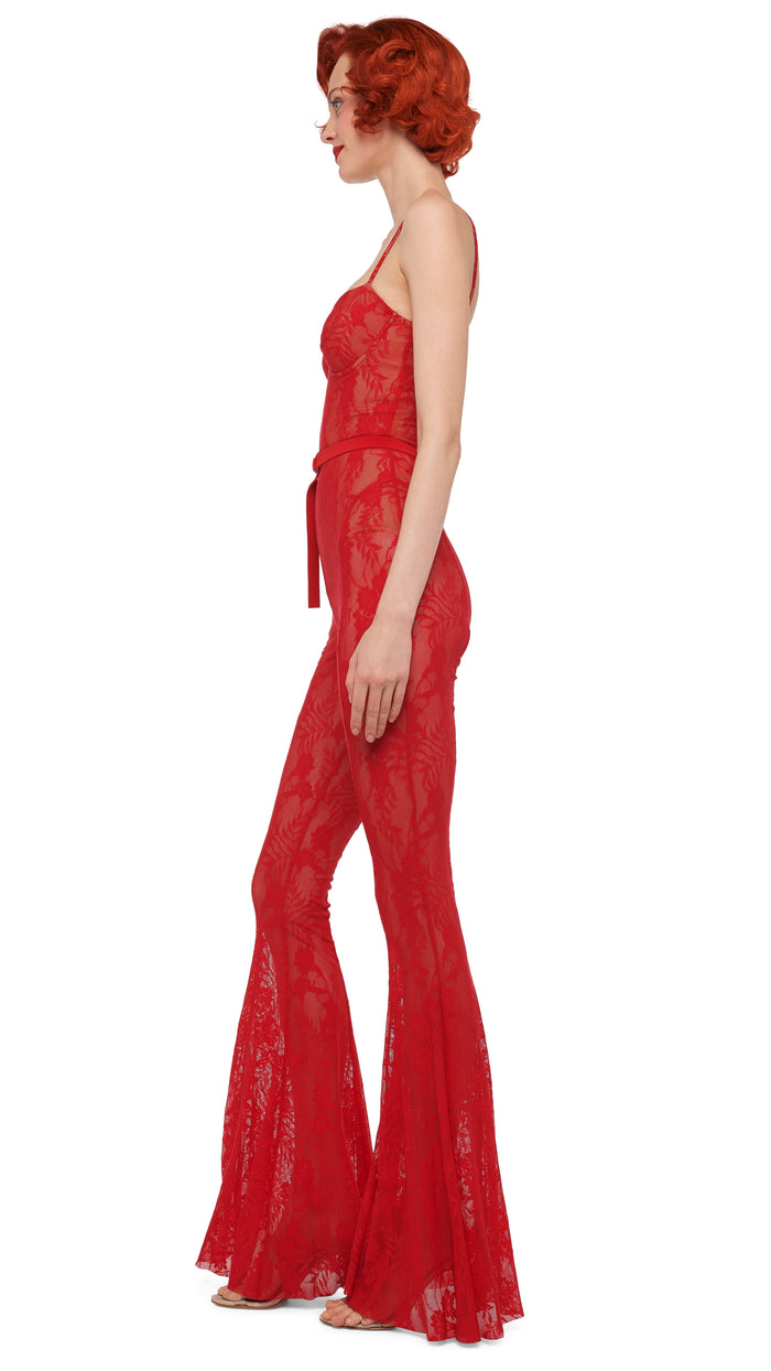 Norma Kamali UNDERWIRE FISHTAIL JUMPSUIT W/ BODYSUIT