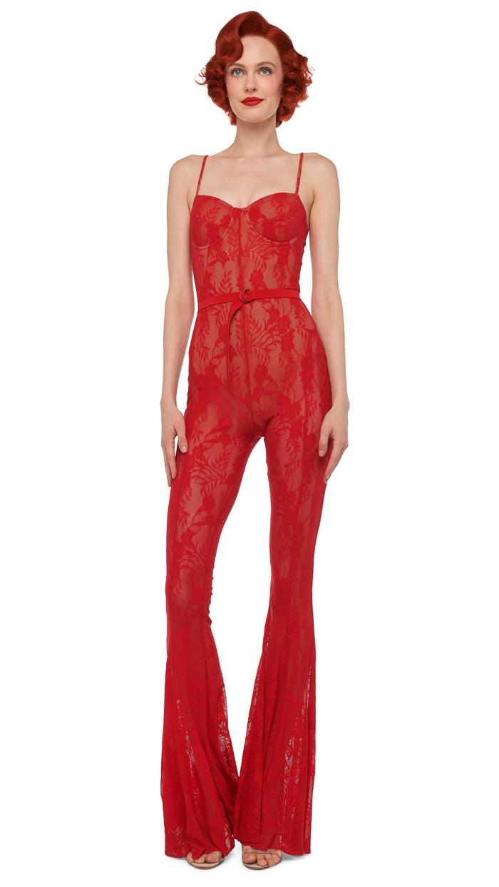 norma kamali UNDERWIRE FISHTAIL JUMPSUIT W/ BODYSUIT