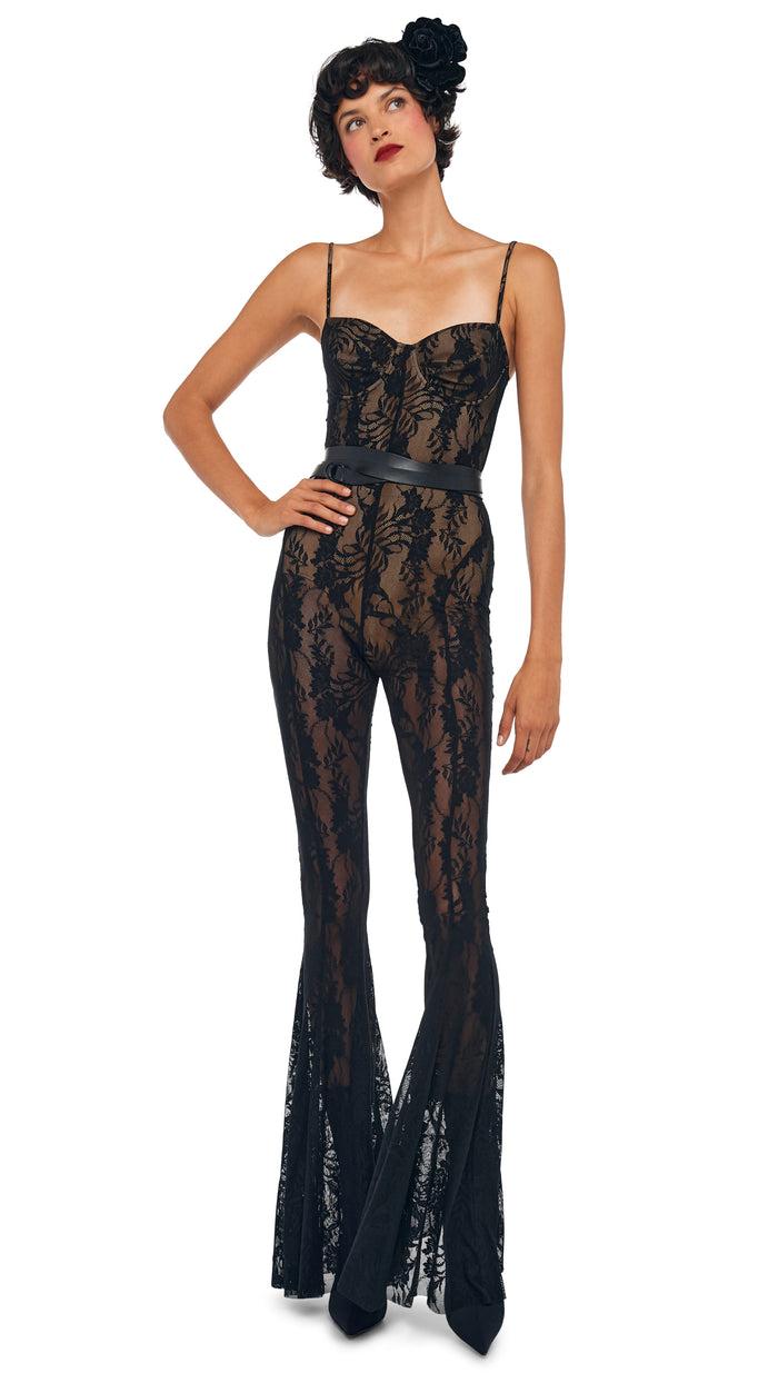 norma kamali UNDERWIRE FISHTAIL JUMPSUIT W/ BODYSUIT