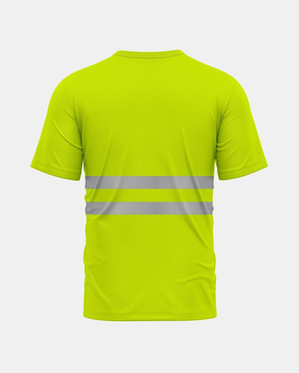 Noroze Hi-Viz Reflective Tape T-Shirt (Neon Green/Grey 4)