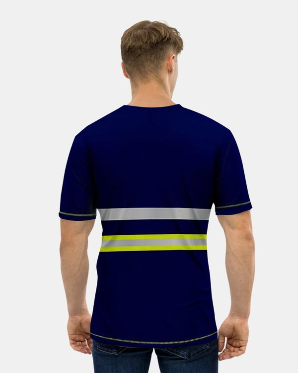Noroze Hi-Viz Reflective Tape T-Shirt (Neon Green/Navy 3)