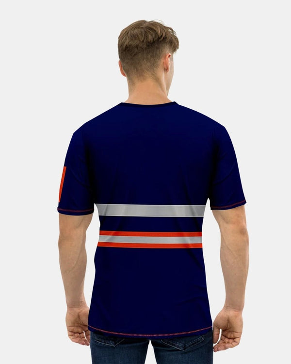 Noroze Hi-Viz Reflective Tape T-Shirt (Neon Orange/Navy 3)