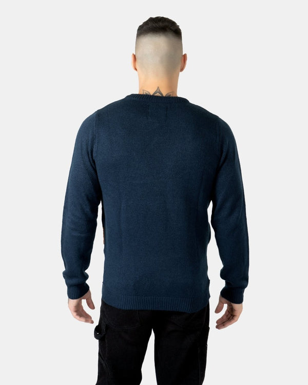 Noroze Men Flying Santa Sleigh Navy Christmas Jumper