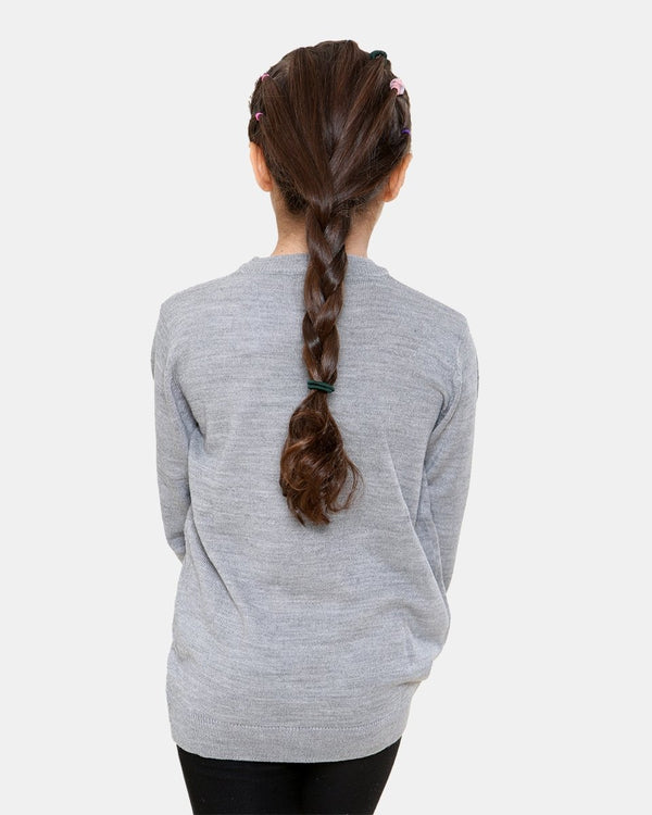 Noroze Baby Deer Grey Girls Christmas Jumper