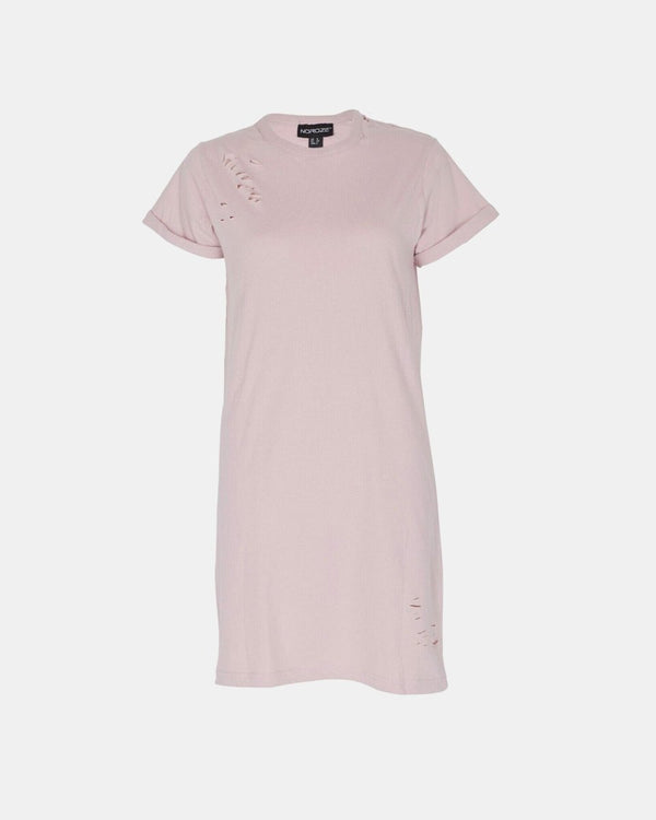noroze Baby Pink Women's Plain Long T-shirt