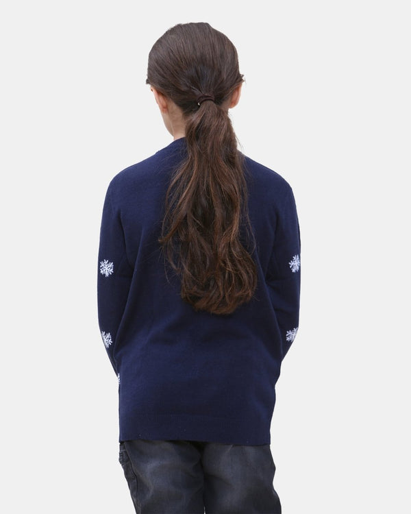 Noroze Bear Navy Kids Christmas Jumpers