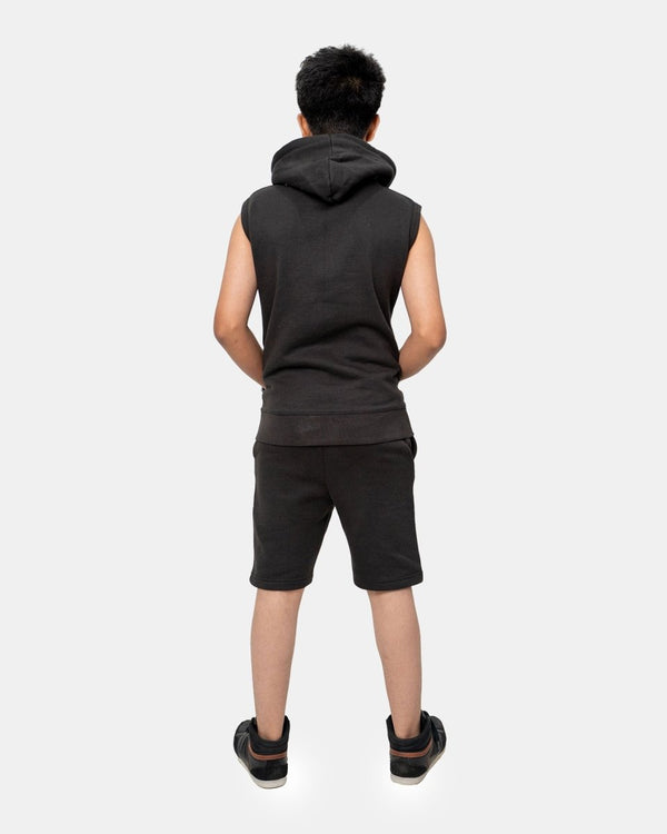 Noroze Black Boys Gilet Sleeveless Hoodie