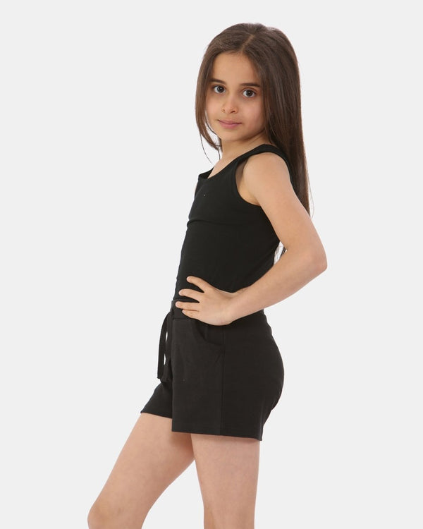 Noroze Black Casual Summer Plain Shorts