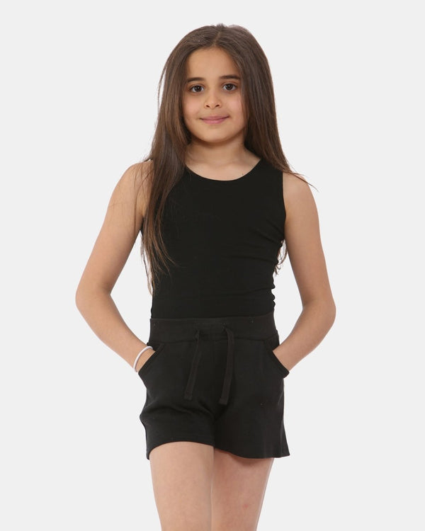 noroze Black Casual Summer Plain Shorts