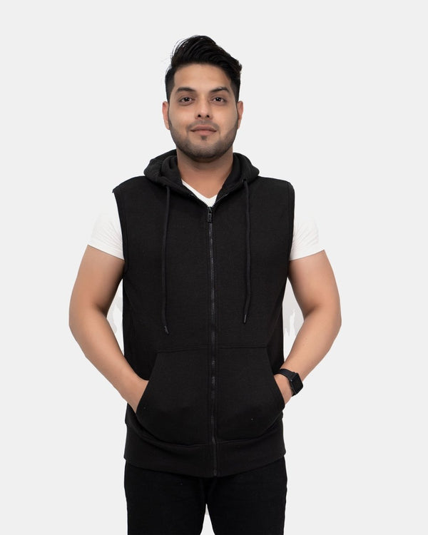 noroze Black Casual Zip-Up Men's Hoodie