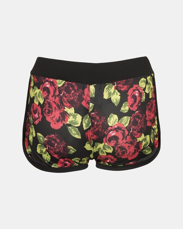 Noroze Black Floral Print Casual Shorts