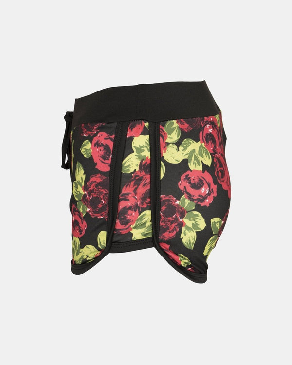 Noroze Black Floral Print Casual Shorts