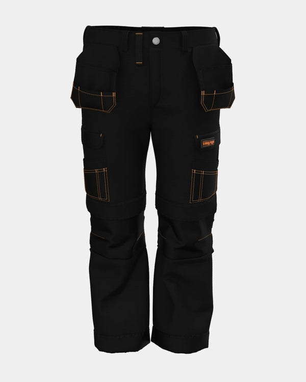 Noroze Black Heavy-Duty Cargo Work Trouser