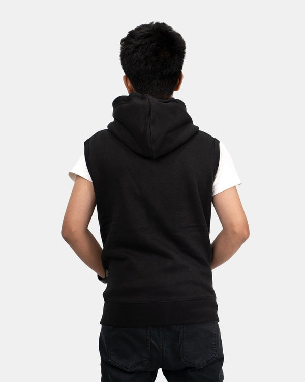 Noroze Black Kid's Sleeveless Casual Hoodie