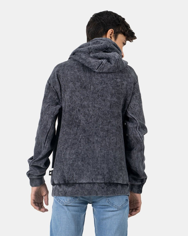 Noroze Black Kids Bleach-Effect Hoodie