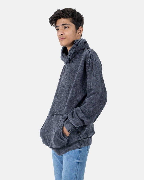 Noroze Black Kids Bleach-Effect Hoodie