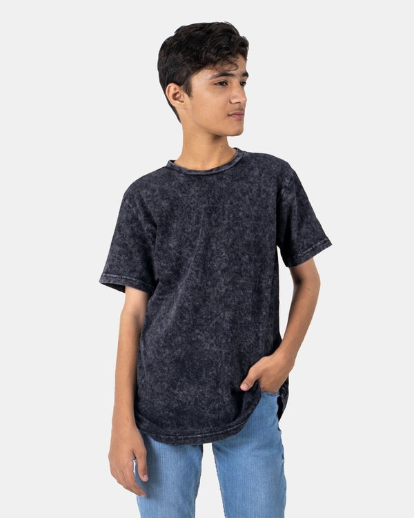 noroze Black Kids Bleach-Effect T-Shirt