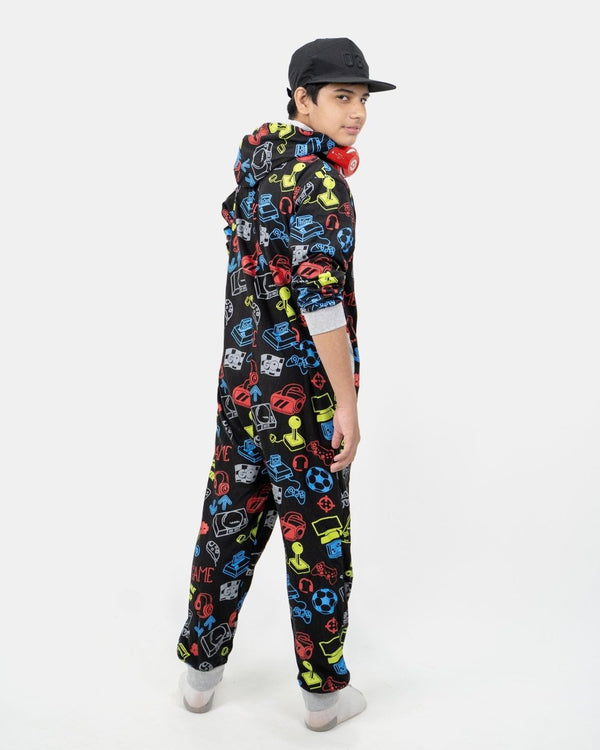 Noroze Black Kids Gaming Onesie