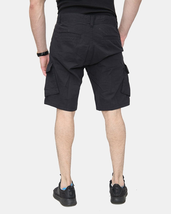 Noroze Black Knee Length Cargo Shorts